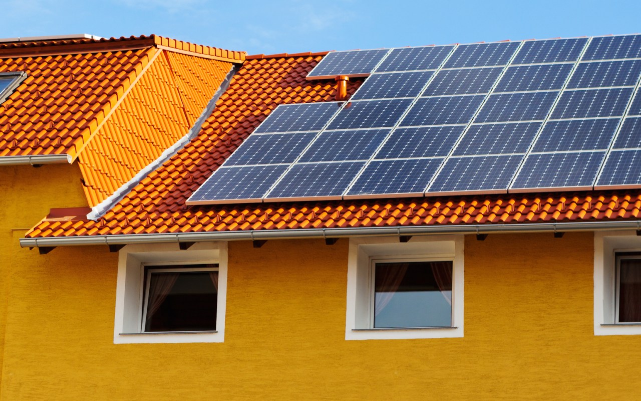 Panni solati fotovoltaico su una casa